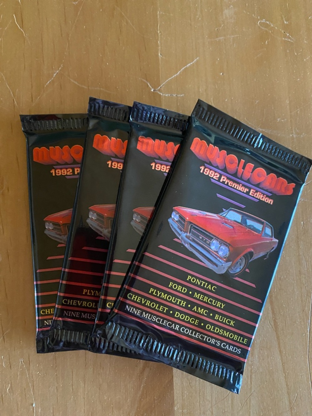 MUSCLECARS 1992 Premier Edition Trading Card Packs - Black & Red